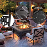 32 European and American Style Outdoor Fire Pit for Wood with Poker and Mesh Cover - Furniture4Design