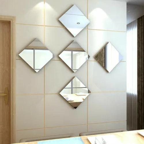 32pc 3D Mirror Tiles Mosaic Wall Stickers Self Adhesive/Bedroom/Art Decal Home - Furniture4Design