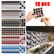 3D 10 Mosaic Tile Stickers Stick Bathroom Kitchen Home Wall Decal Self-adhes ! - Furniture4Design