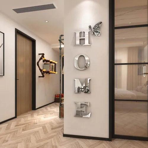 3D Acrylic DIY Large Mirror Wall Sticker Family English Alphabet Home Decoration - Furniture4Design