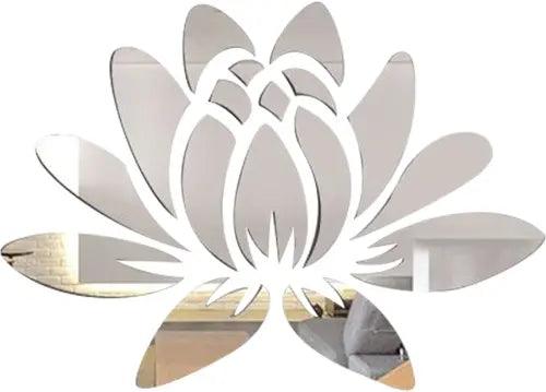 3D Acrylic Mirror Wall Sticker Lotus Flower Decor Wall Art Decals Self Adhesive - Furniture4Design