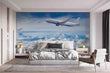 3D Aircraft Sky Cloud Blue Self-adhesive Removeable Wallpaper Wall Mural1 137 - Furniture4Design