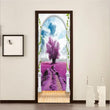 3D Arched Door Purple Flower Sea Self-adhesive Door Stickers Wall Mural Photo - Furniture4Design