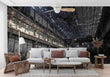 3D Architecture Steelwork Gray Self-adhesive Removeable Wallpaper Wall Mural1 - Furniture4Design