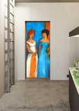 3D Art Painting With Retro Women Self-adhesive Bedroom Door Stickers Wall Murals - Furniture4Design