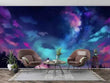 3D Aurora Person Star Blue Self-adhesive Removeable Wallpaper Wall Mural1 3032 - Furniture4Design