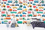 3D Automobile Excavator Bus Self-adhesive Removeable Wallpaper Wall Mural1 3013 - Furniture4Design