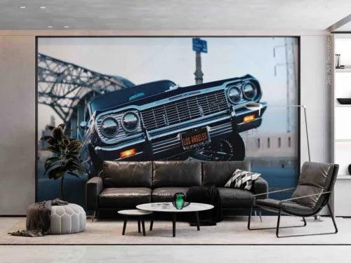 3D Automobile Urban Architecture Self-adhesive Removeable Wallpaper Wall Mural1 - Furniture4Design