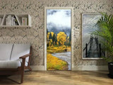 3d Autumn Forest Streams Self-adhesive Bedroom Door Adorn Mural Wall Embellish - Furniture4Design