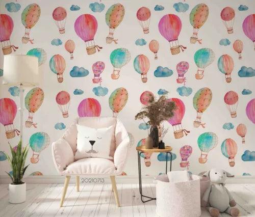 3D Balloon Cloud Sky Colours Self-adhesive Removeable Wallpaper Wall Mural1 3204 - Furniture4Design