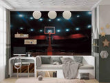 3D Basketball Lamplight Seat Self-adhesive Removeable Wallpaper Wall Mural1 105 - Furniture4Design