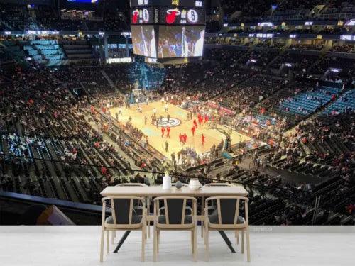 3D Basketball Spectator Seats Self-adhesive Removeable Wallpaper Wall Mural1 54 - Furniture4Design