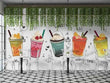 3D Beverages Straw Cream Letter Self-adhesive Removeable Wallpaper Wall Mural1 - Furniture4Design