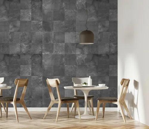 3D Black Tile 17612NA Wallpaper Wall Murals Removable Wallpaper Fay - Furniture4Design