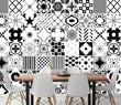 3D Black Tile 6002 Wallpaper Mural Wall Print Wall Wallpaper Murals US Coco - Furniture4Design