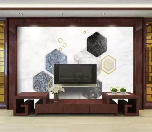 3D Black Tile A54 Wallpaper Wall Mural Removable Self-adhesive Sticker Zoe - Furniture4Design