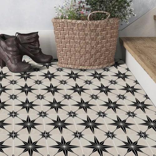 3D Black Tile Floor Ground Sticker Self-adhesive Bathroom Kitchen Wall 20x300cm - Furniture4Design