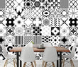 3D Black Tile Love G16942 Wallpaper Wall Murals Removable Self-adhesive Honey - Furniture4Design