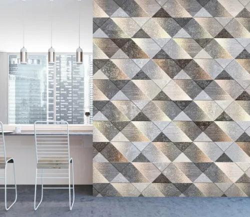 3D Black Triangle ZHU067 Texture Tiles Marble Wallpaper Wall Mural Removable Zoe - Furniture4Design