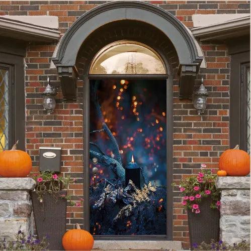 3D Blessing Candles Painting Self-adhesive House Decal Door Murals Wall Sticker - Furniture4Design