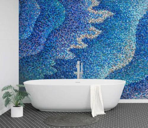 3D Blue Dots ZHU016 Texture Tiles Marble Wallpaper Wall Mural Removable Zoe - Furniture4Design