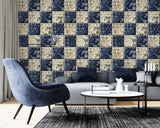 3D Blue Flower Tiles 26398NA Wallpaper Wall Murals Removable Wallpaper Fay - Furniture4Design