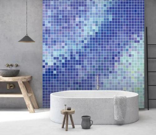 3D Blue Grid ZHU032 Texture Tiles Marble Wallpaper Wall Mural Removable Zoe - Furniture4Design