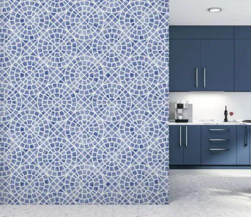 3D Blue Round Tile Pattern 26179NA Wallpaper Wall Murals Removable Wallpaper Fay - Furniture4Design