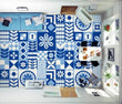 3D Blue Tile G6569 Floor WallPaper Murals Wall Print Decal AJ Coco 2024 - Furniture4Design