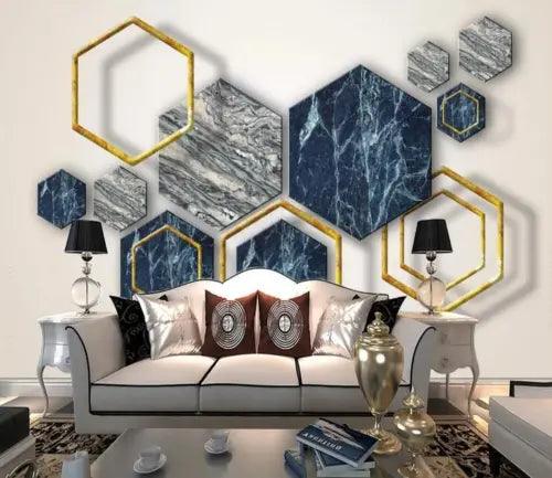 3D Blue Tile Wall 2211 Wallpaper Mural Paper Wall Print Indoor Murals CA Coco - Furniture4Design