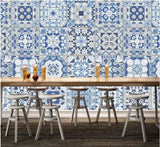 3D Blue Tiles 2885 Wallpaper Mural Wall Print Wall Wallpaper Murals US Coco - Furniture4Design