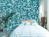 3D Blue Tiles E320 Wallpaper Mural Paper Wall Print Indoor Murals CA Honey - Furniture4Design