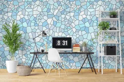 3D Blue Triangle Tile ZHUA687 Wallpaper Wall Murals Removable Self-adhesive Zoe - Furniture4Design