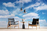 3D Bluesky Cloud Blue Self-adhesive Removeable Wallpaper Wall Mural1 856 - Furniture4Design