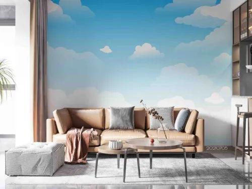 3D Bluesky Cloud Wave Self-adhesive Removeable Wallpaper Wall Mural1 3102 - Furniture4Design