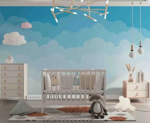 3D Bluesky Cloud Wave Self-adhesive Removeable Wallpaper Wall Mural1 3158 - Furniture4Design