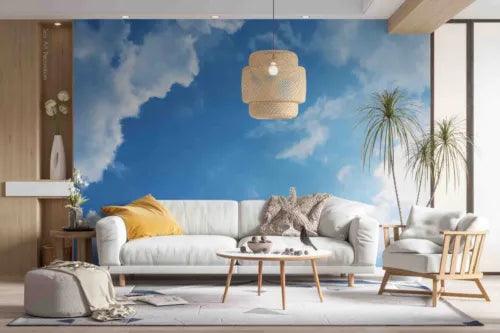 3D Bluesky Sky Cloud White Self-adhesive Removeable Wallpaper Wall Mural1 1005 - Furniture4Design