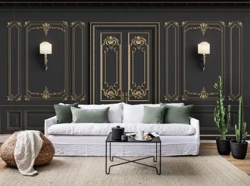 3D Board Rectangle Relief Black Self-adhesive Removeable Wallpaper Wall Mural1 - Furniture4Design