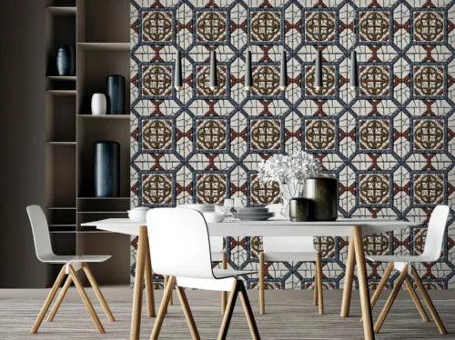 3D Brown Patterned Tiles 26394NA Wallpaper Wall Murals Removable Wallpaper Fay - Furniture4Design