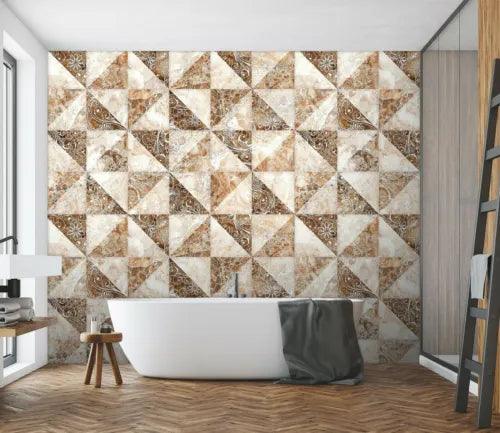 3D Brown Patterned Tiles 26471NA Wallpaper Wall Murals Removable Wallpaper Fay - Furniture4Design