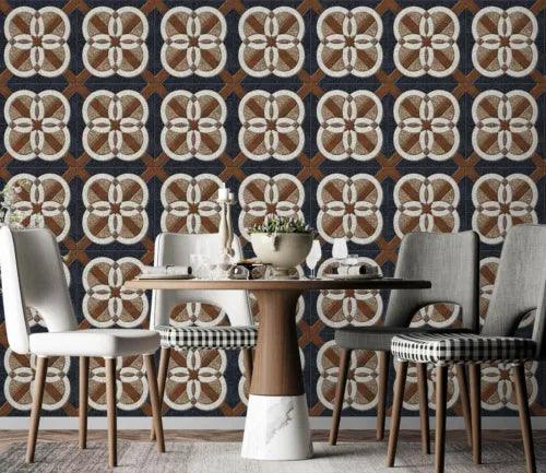 3D Brown Petal Tiles 26396NA Wallpaper Wall Murals Removable Wallpaper Fay - Furniture4Design