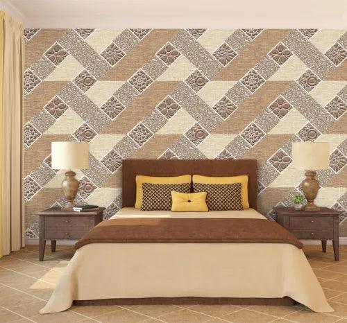 3D Brown Square Tile ZHUA036 Wallpaper Wall Murals Removable Self-adhesive Zoe - Furniture4Design