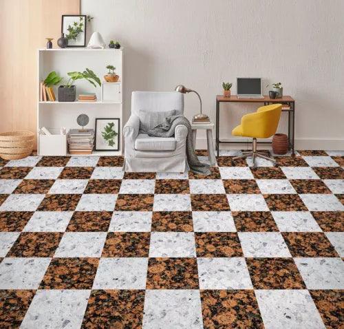 3D Brown White Tile O126 Floor WallPaper Murals Wall Print Decal 5D Eve 2023 - Furniture4Design