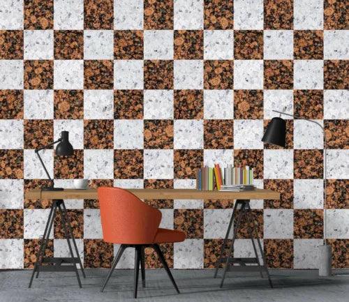 3D Brown White Tiles 26366NA Wallpaper Wall Murals Removable Wallpaper Fay - Furniture4Design