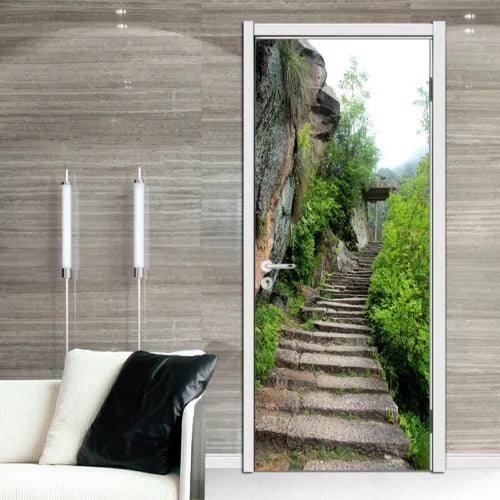 3D Canyon Stone Path Self-adhesive Decal Door Murals Wall Stickers House Decor - Furniture4Design