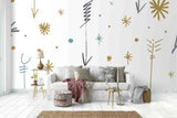 3D Cartoon Snowflake Circle Self-adhesive Removeable Wallpaper Wall Mural1 1128 - Furniture4Design