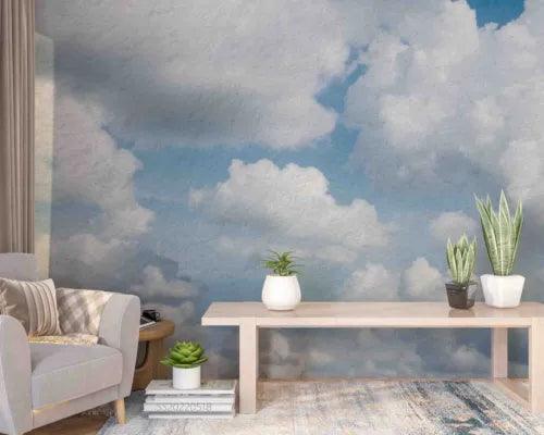 3D Cloud Bluesky Self-adhesive Removeable Wallpaper Wall Mural1 1376 - Furniture4Design