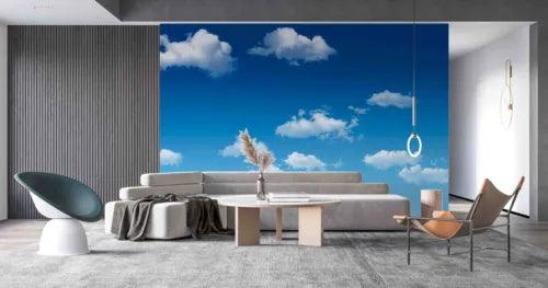 3D Cloud Sky Blue Self-adhesive Removeable Wallpaper Wall Mural1 154 - Furniture4Design