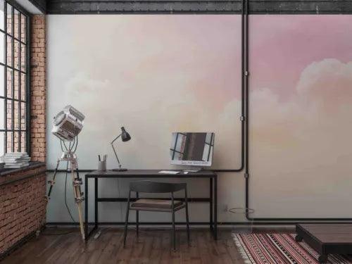 3D Cloud Sky Pink Self-adhesive Removeable Wallpaper Wall Mural1 279 - Furniture4Design