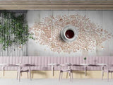 3D Coffee Coffee Cup Letter Self-adhesive Removeable Wallpaper Wall Mural1 2906 - Furniture4Design